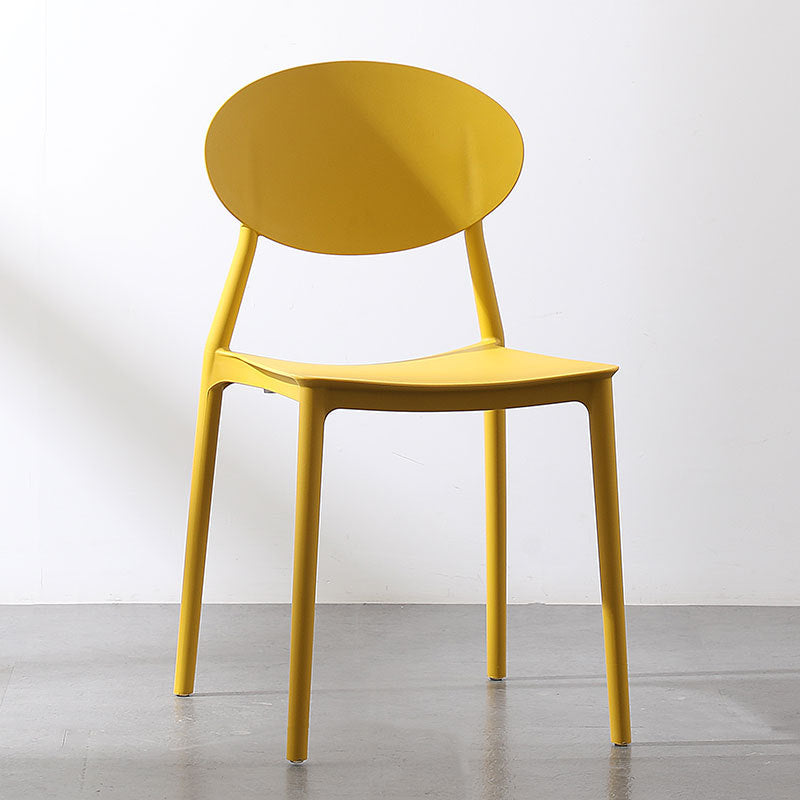 Contemporary Nordic Square PP Dining Chair Backrest Armless For Dining Room