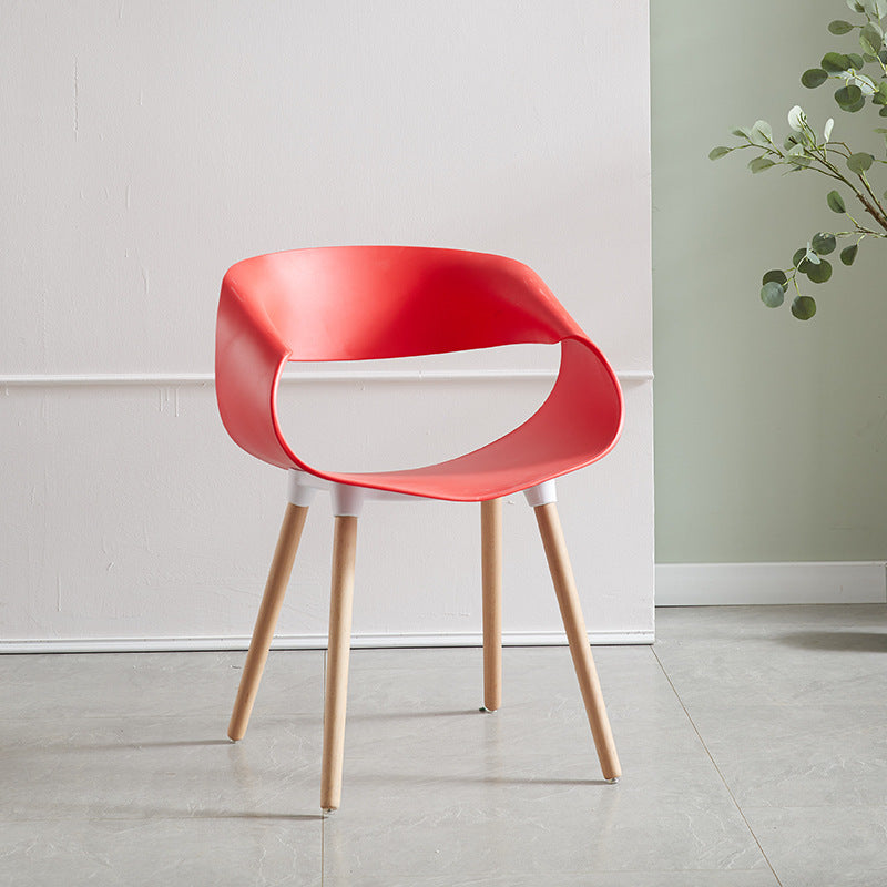 Contemporary Creative Half Round Twisted PP Beech Wood Chair Backrest For Living Room