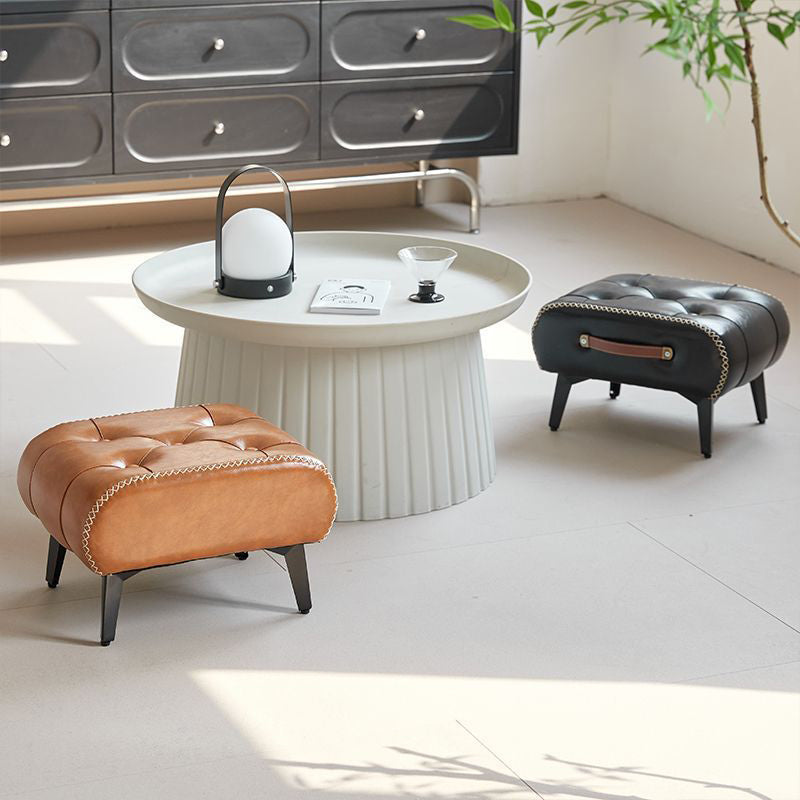 Tabouret de pied portable moderne en similicuir capitonné de luxe pour salon 