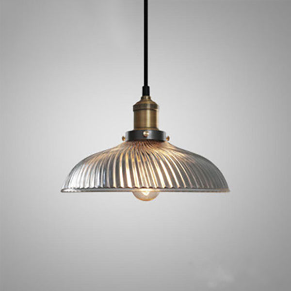 Vintage Industrial Frosted Glass Cone 1-Light Pendant Light