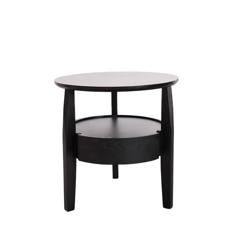 Table basse ronde en bois minimaliste moderne double pour salon 
