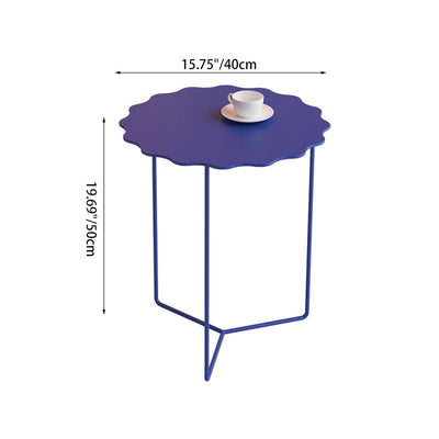 Mesa de Café de Metal de Hierro con Ola Cuadrada Redonda Rectangular Creativa Contemporánea para Sala de Estar 