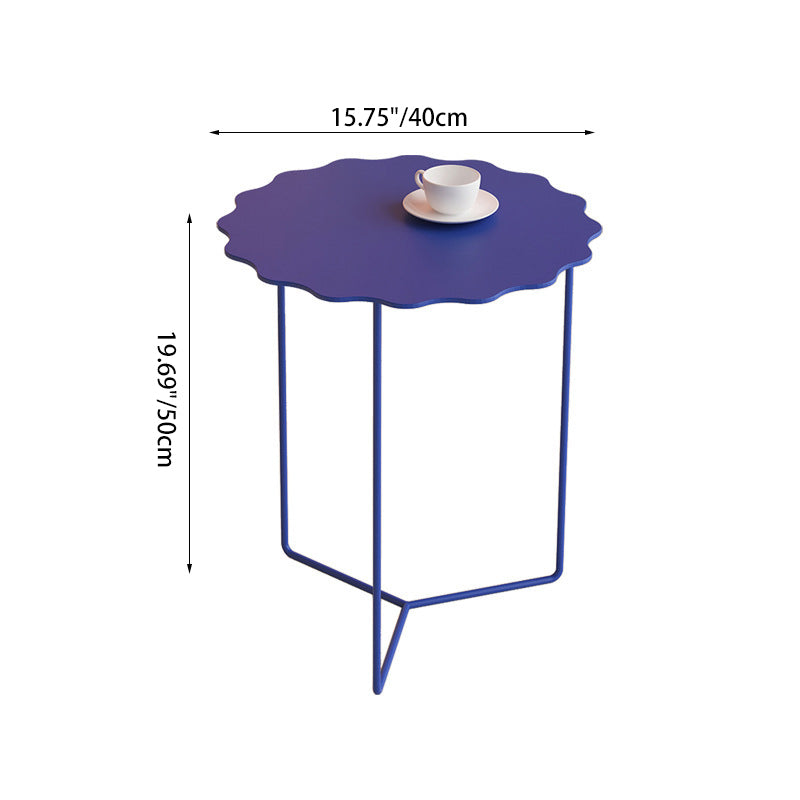 Mesa de Café de Metal de Hierro con Ola Cuadrada Redonda Rectangular Creativa Contemporánea para Sala de Estar 