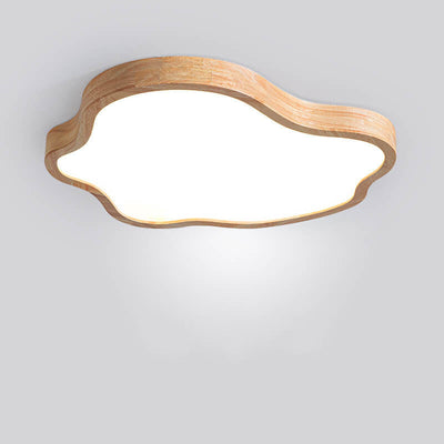 Japanese Modern Cloud Acrylic Log LED Flush Mount Ceiling Light