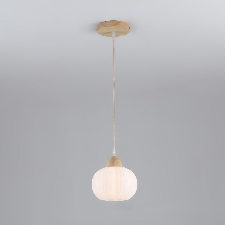 Traditionelle Vintage-Pendelleuchte mit Blumenmotiv aus Massivholz und Acryl, 1-flammig, für das Wohnzimmer 