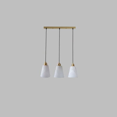 Modern Light Luxury Minimal White Copper Marble 1/3-Light Island Light Chandelier