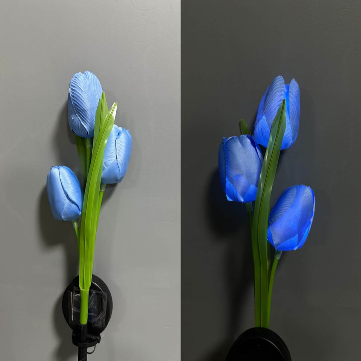 Contemporary Creative Outdoor Solar Tulip LED Waterproof Lawn Ground Decorative Insert Landscape Light