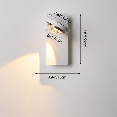 Moderne minimalistische runde Rechteck Eisen Aluminium drehbare LED Wandleuchte Lampe für Schlafzimmer 