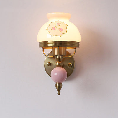 Vintage Minimalist Decorative Glass Globe 1-Light Wall Sconce Lamp