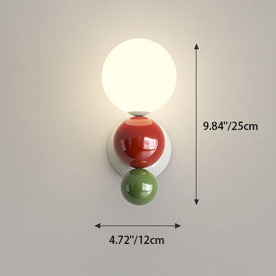 Französische Creme-Stil Perlenform Kunststoff Eisen 1-Licht Wandleuchte 