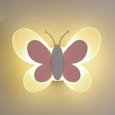 مصباح حائط LED من الحديد بتصميم فراشة أكريليك إبداعي معاصر لغرفة النوم 