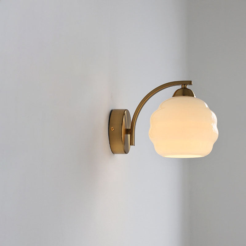 Modern Simplicity Iron Glass Round Ball 1-Light Wall Sconce Lamp For Hallway