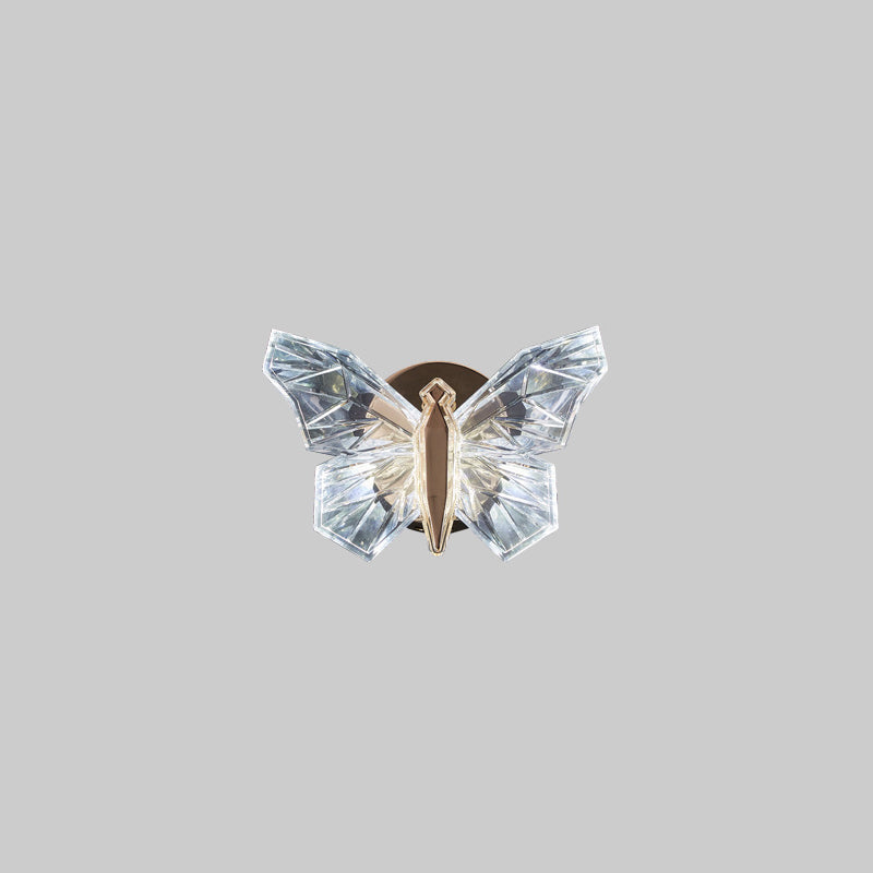 Zeitgenössische kreative Schmetterling Hardware Aluminium Acryl LED Wandleuchte Lampe für Wohnzimmer 