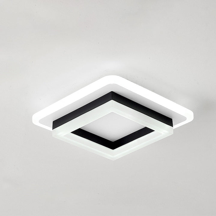 Moderne Einfachheit Acryl geometrische quadratische runde Schatten Hardware LED Unterputz Deckenleuchte für Wohnzimmer 