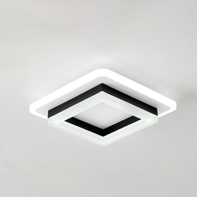 Luz de techo LED de montaje empotrado con pantalla cuadrada redonda geométrica acrílica de simplicidad moderna para sala de estar 