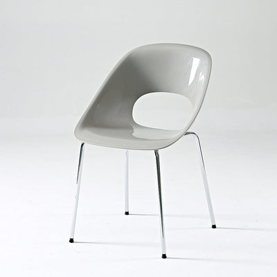 Silla de comedor de metal PP con respaldo hueco cuadrado creativo contemporáneo para comedor 