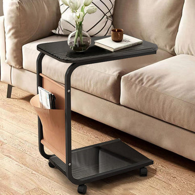 Moderner minimalistischer quadratischer Stahltisch mit Rollen und zwei Ebenen für das Wohnzimmer 