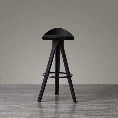 Tabouret de bar rond en plastique minimaliste moderne avec trois pieds hauts pour salle à manger 