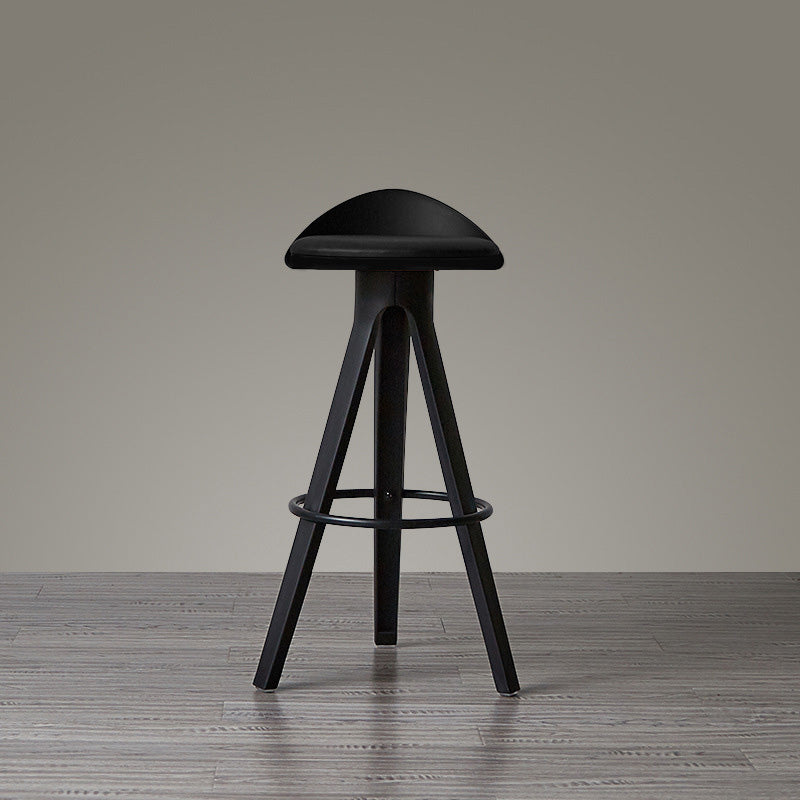 Tabouret de bar rond en plastique minimaliste moderne avec trois pieds hauts pour salle à manger 