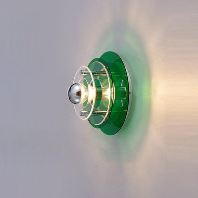 Moderne minimalistische mehrschichtige fliegende Untertasse Eisen Acryl 1-Licht Wandleuchte Lampe für Wohnzimmer 