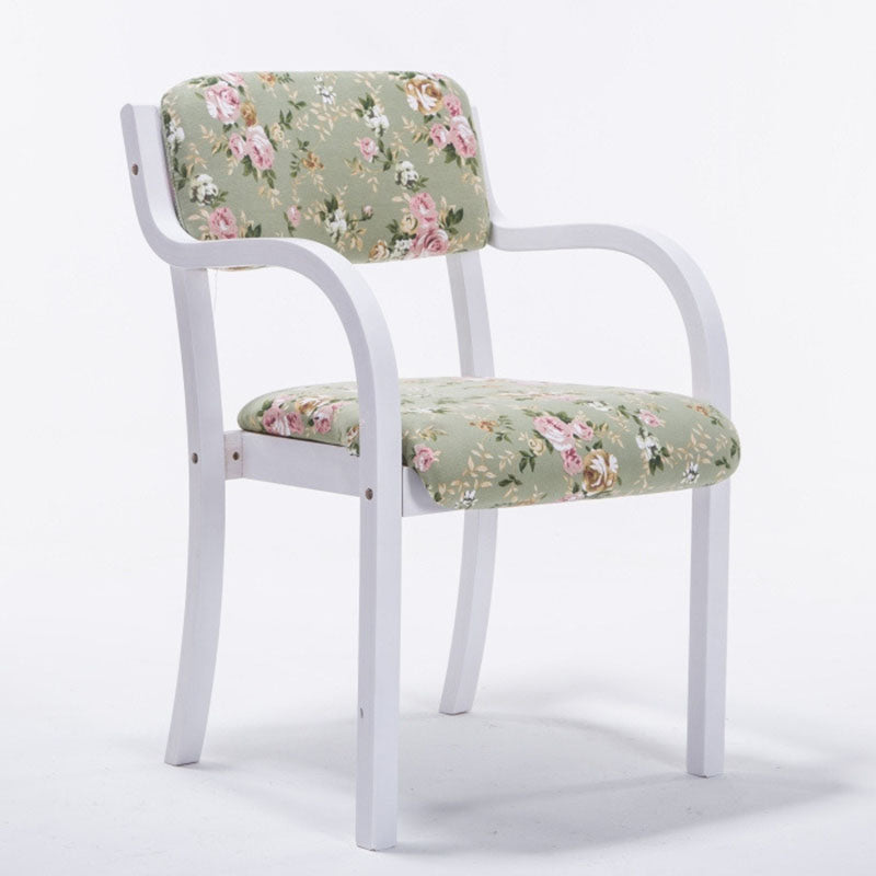 Contemporary Nordic Bentwood Linen Faux Leather Velvet Sponge Square Dining Chair Backrest Armrest For Dining Room