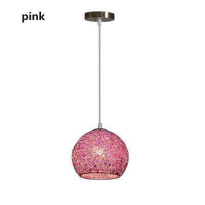 Contemporary Creative Aluminum Macaron Round 1-Light Pendant Light For Living Room