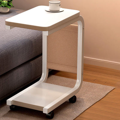 Table d'appoint carrée moderne minimaliste en panneau de densité avec 1 rangement pour salon 