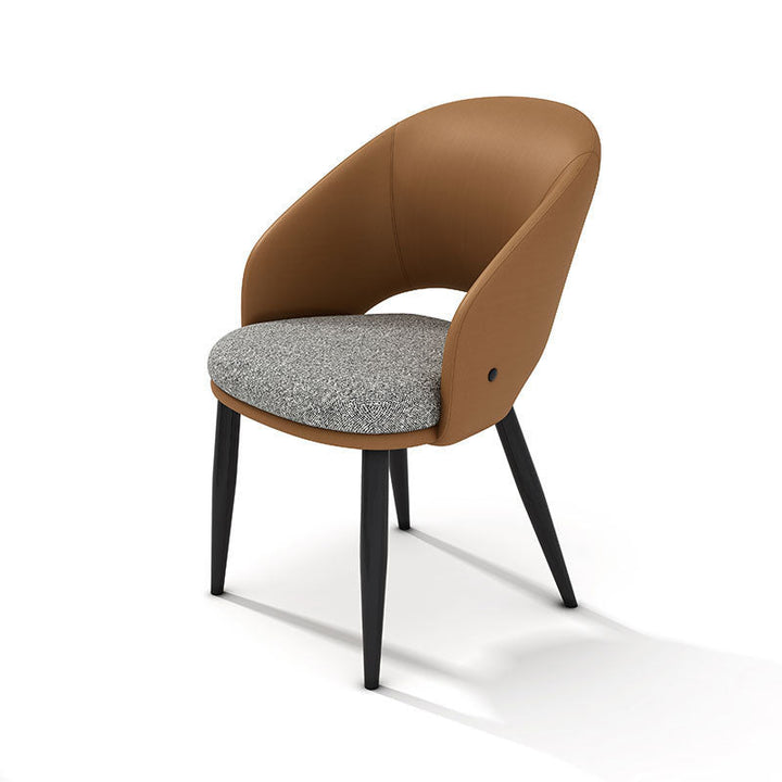 Modern Luxury Square Carbon Steel Faux Leather Foam Dining Chair Backrest For Dining Room