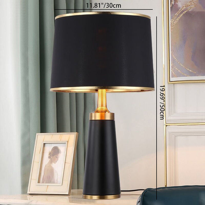 Moderne Übergangszylinder Eisengewebe 1-Licht Tischlampe für Wohnzimmer 