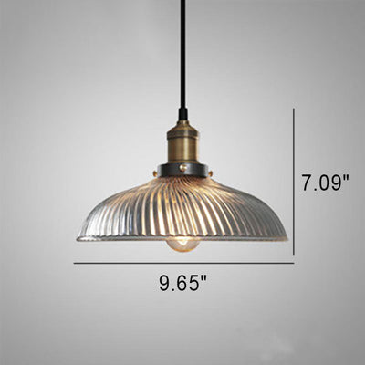 Vintage Industrial Frosted Glass Cone 1-Light Pendant Light