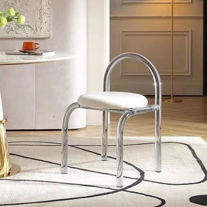 Dossier de chaise de salle à manger en velours acrylique nordique contemporain avec éponge ronde pour salle à manger 