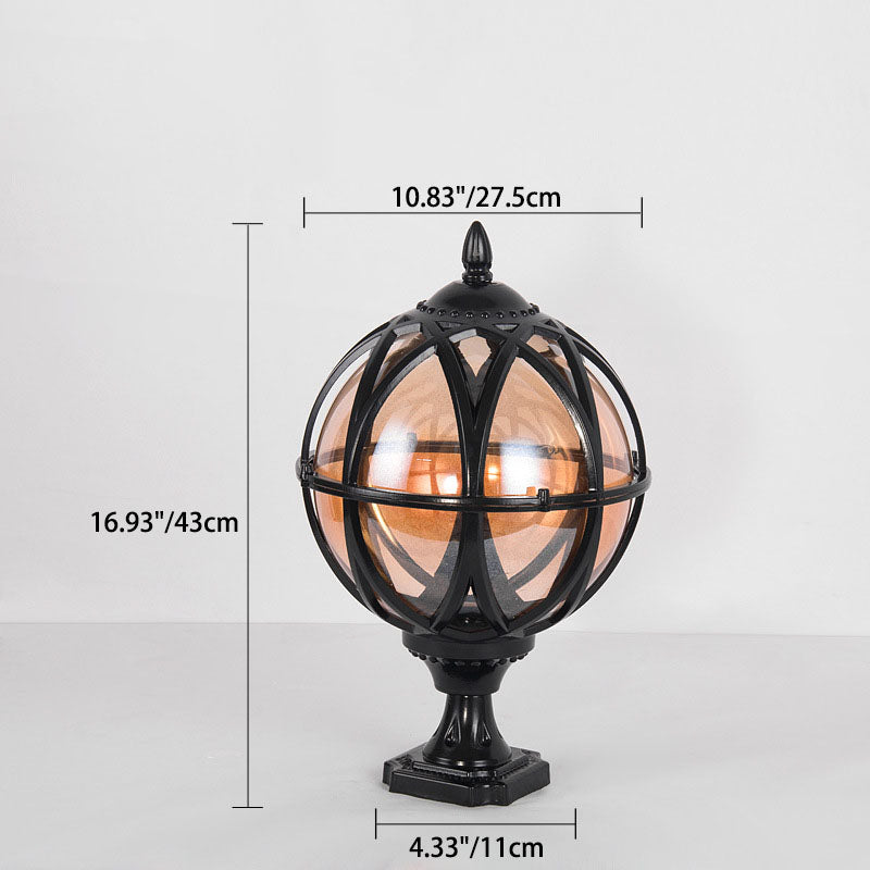 Lumière extérieure en aluminium et verre de style colonial traditionnel à 1 ampoule pour jardin 