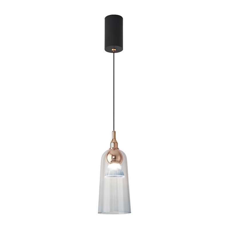 Zeitgenössische nordische Acryl-Cup-Shade-Aluminium-LED-Pendelleuchte mit Farbverlauf für Esszimmer 