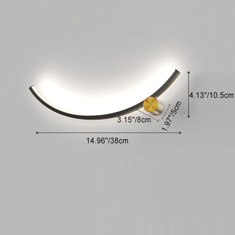 Applique murale LED moderne minimaliste en arc en aluminium avec bande en acrylique pour salon 