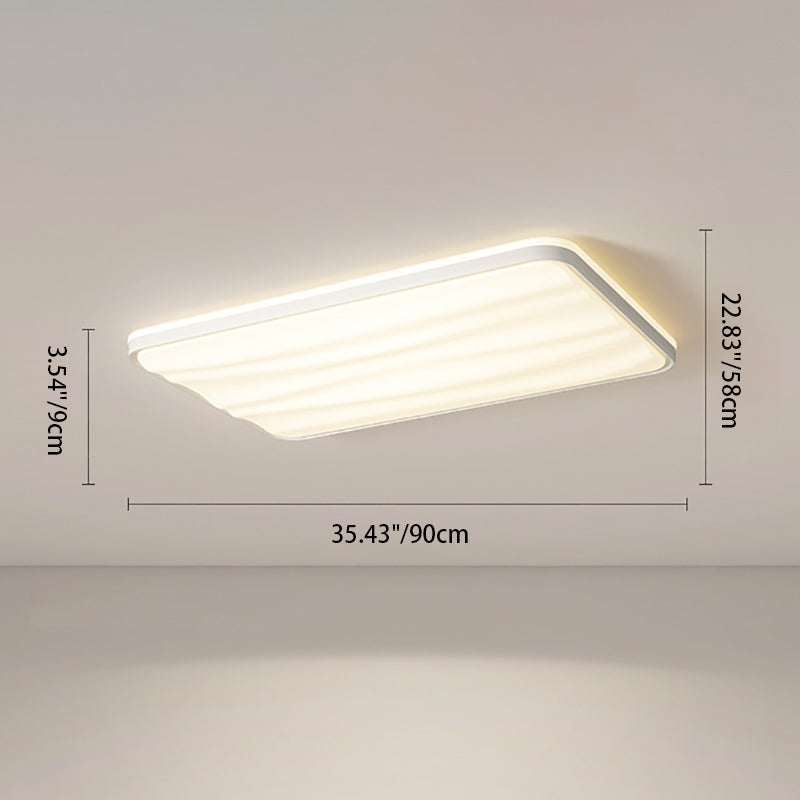 Luz de techo montada al ras de LED de hierro PVC con rayas redondas cuadradas rectangulares minimalistas modernas para sala de estar 