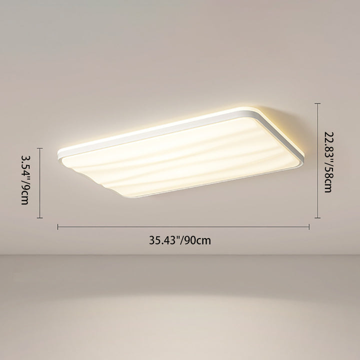 Luz de techo montada al ras de LED de hierro PVC con rayas redondas cuadradas rectangulares minimalistas modernas para sala de estar 