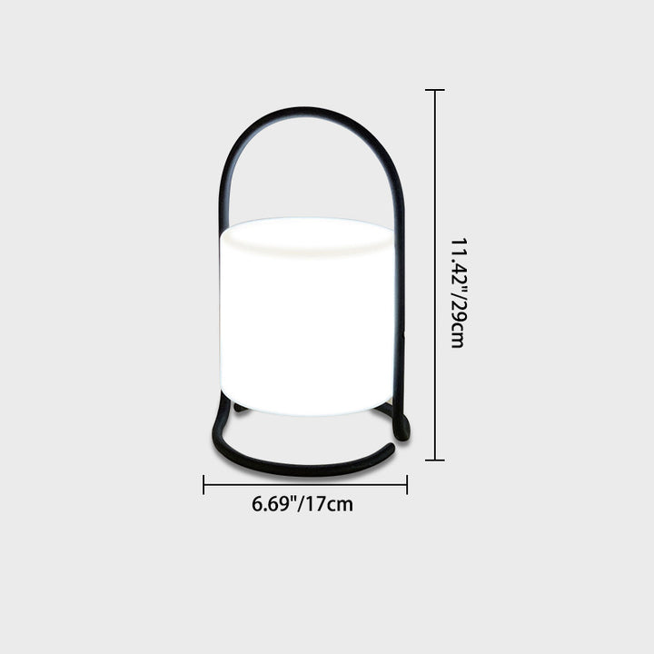 Contemporary Nordic Metal PE Ball Egg Cube Cylinder LED Hanging Rechargeable Table Lamp For Bedside