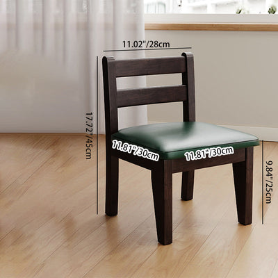Moderner minimalistischer quadratischer Lederschwamm-Massivholzstuhl Rückenlehne ohne Armlehnen für Wohnzimmer 