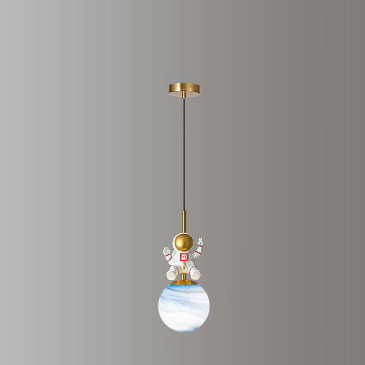 Suspension contemporaine pour enfants nordiques Orb Astronaut en résine de fer 1 lumière pour chambre 