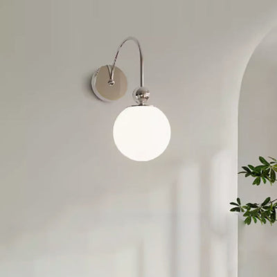 Moderne minimalistische runde Kugel Eisen Glas 1-Licht Wandleuchte Lampe für Wohnzimmer 