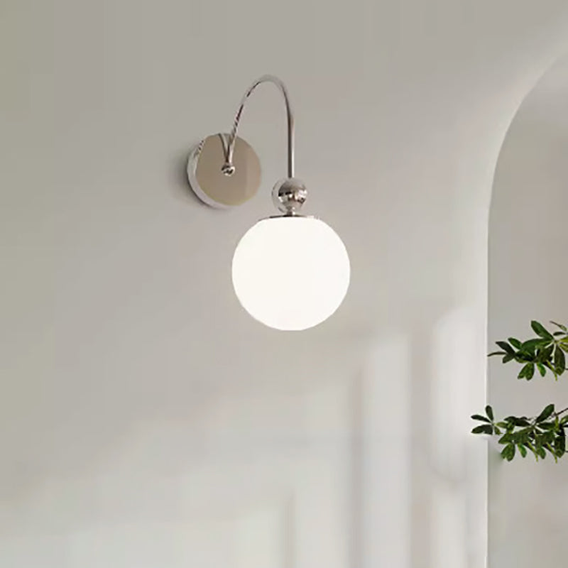 Moderne minimalistische runde Kugel Eisen Glas 1-Licht Wandleuchte Lampe für Wohnzimmer 