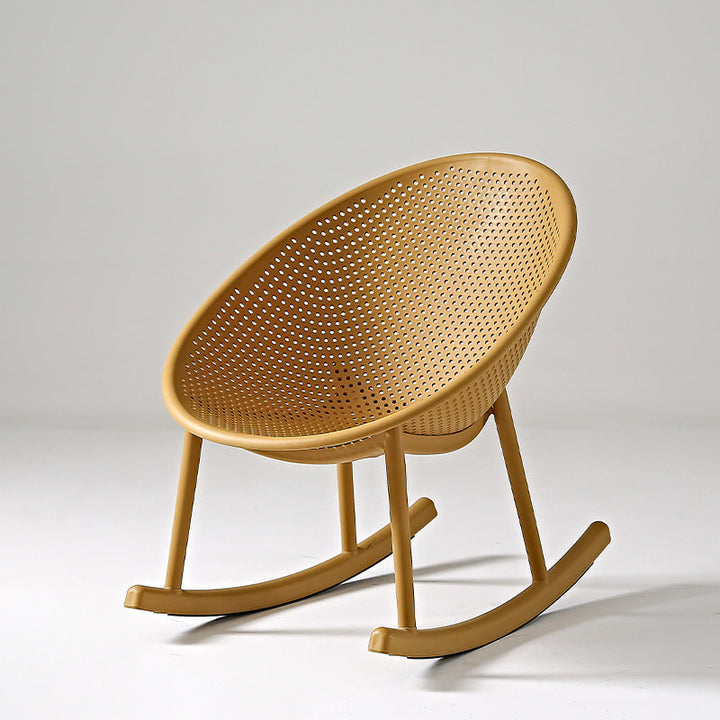 Chaise ovale créative contemporaine en plastique PP avec dossier et accoudoirs pour salon 