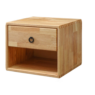 Table de nuit moderne en bois de caoutchouc et métal avec tiroir 1/2 pour chevet 