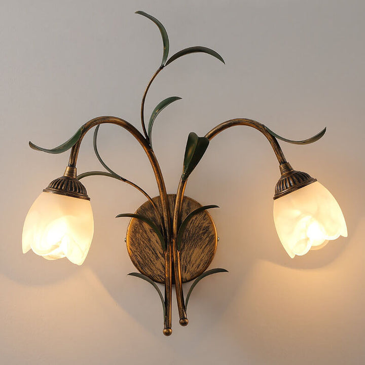 Modern Minimalist Art Glass Flower 1/2-Light Wall Sconce Lamp