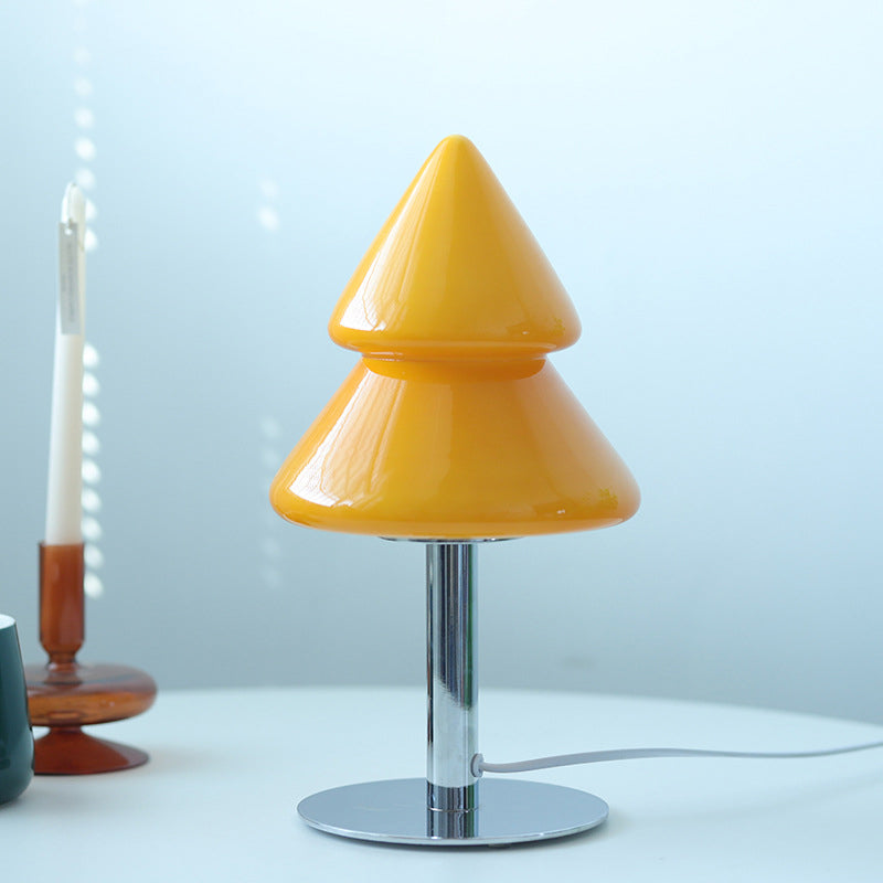 Moderne Art Deco Eisen Glas Weihnachtsbaum LED Tischlampe für Schlafzimmer 