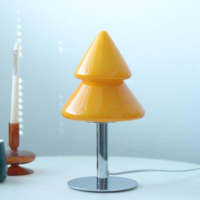 Modern Art Deco Iron Glass Christmas Tree LED Table Lamp For Bedroom