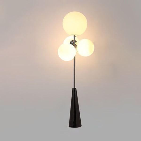 Modern Minimalist Irregular Orb Aluminum Iron Glass Marble 4-Light Standing Floor Lamp For Living Room