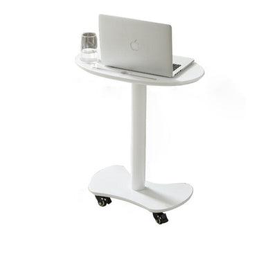 Table basse ovale minimaliste moderne en bois massif et plastique à 4 roues pour salon 