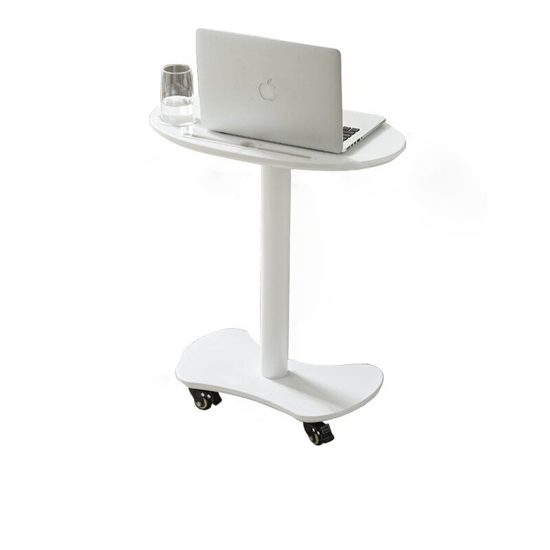 Table basse ovale minimaliste moderne en bois massif et plastique à 4 roues pour salon 