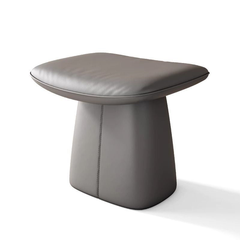 Modern Minimalist Square Microfiber Leather Pine Wood Vanity Stool Backless Armless For Bedroom